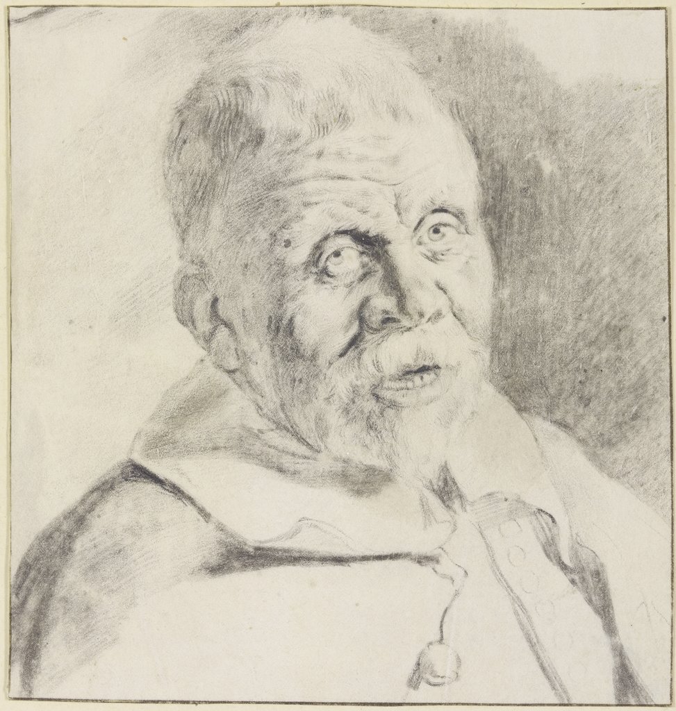 Kopf eines alten Mannes mit kurzem Bart und Haupthaar, Cornelis Visscher