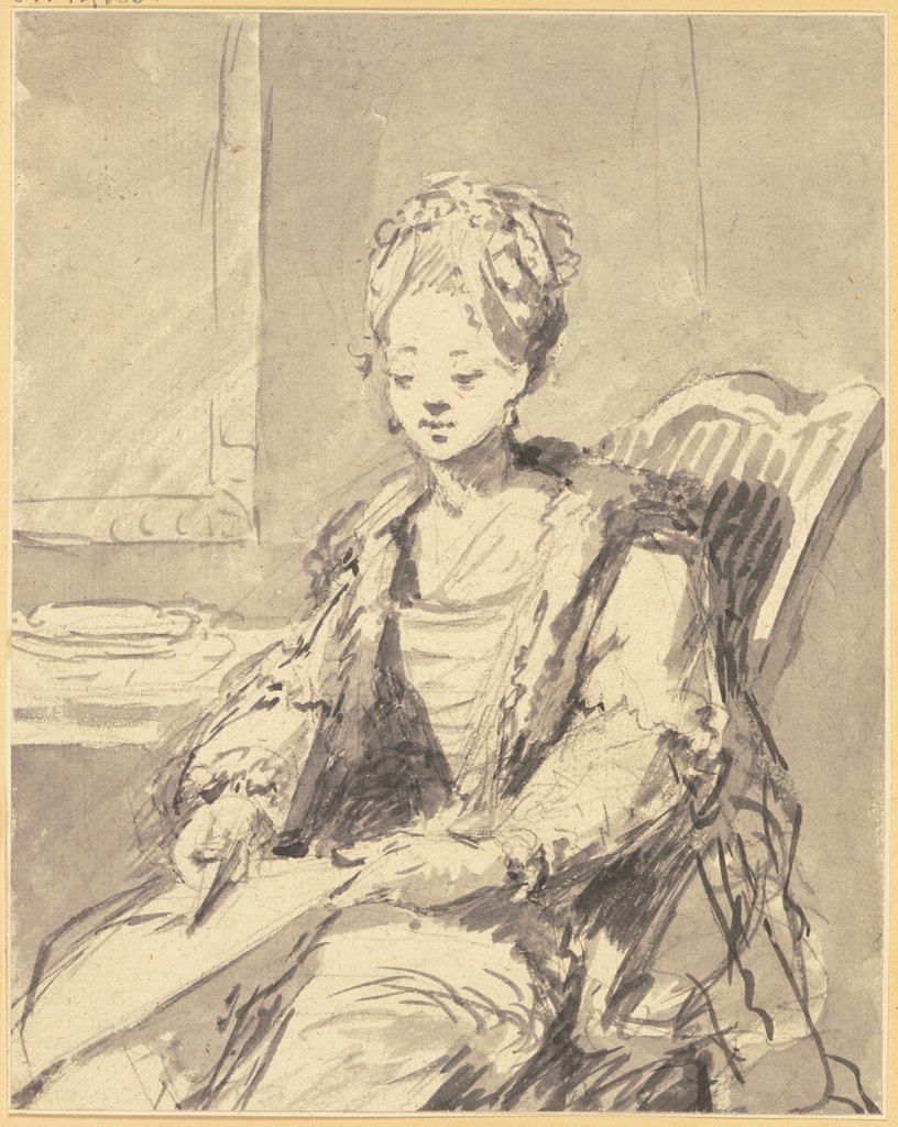 Dame, auf einem Stuhl sitzend, Johann Emanuel Goebel
