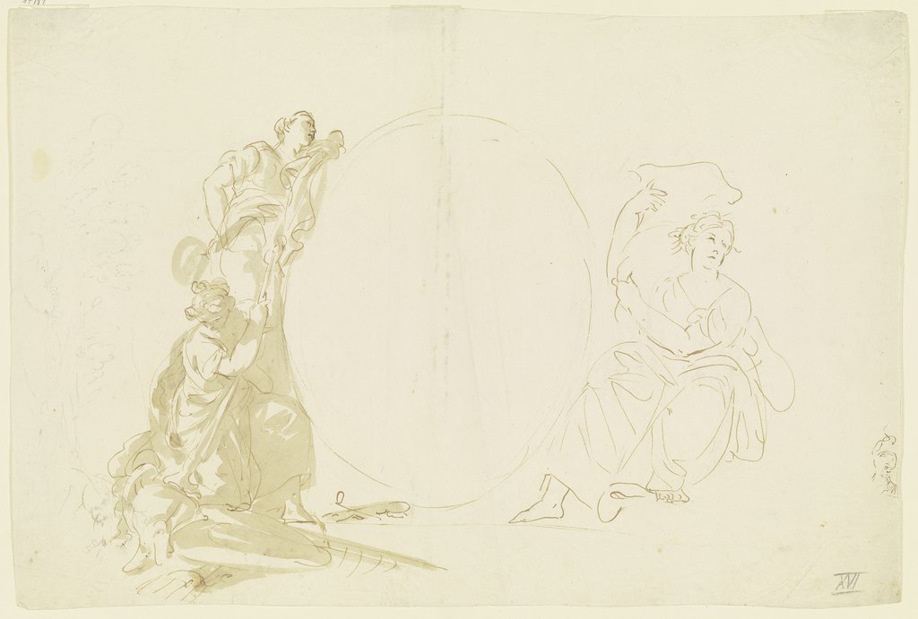 Drei Frauen um ein Oval, Giovanni Battista Tiepolo;   ?