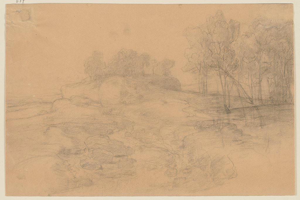 Landschaft mit Felsen und Bäumen, Friedrich Karl Hausmann