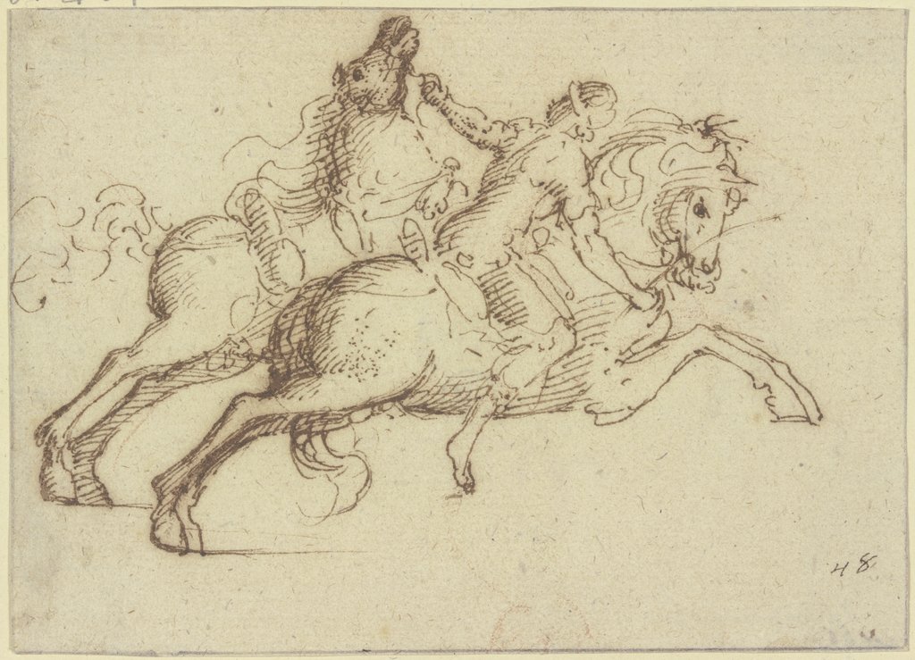 Reiter, ein zweites Pferd mit sich führend, Giuseppe Porta;   ?