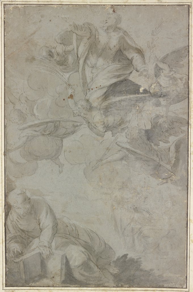 Ein Heiliger, von Engeln emporgetragen, Tintoretto;   ?