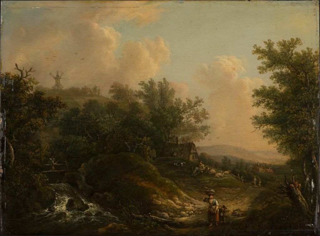 Landschaft mit Bach und Wanderern, Johann Peter Neef;   ?