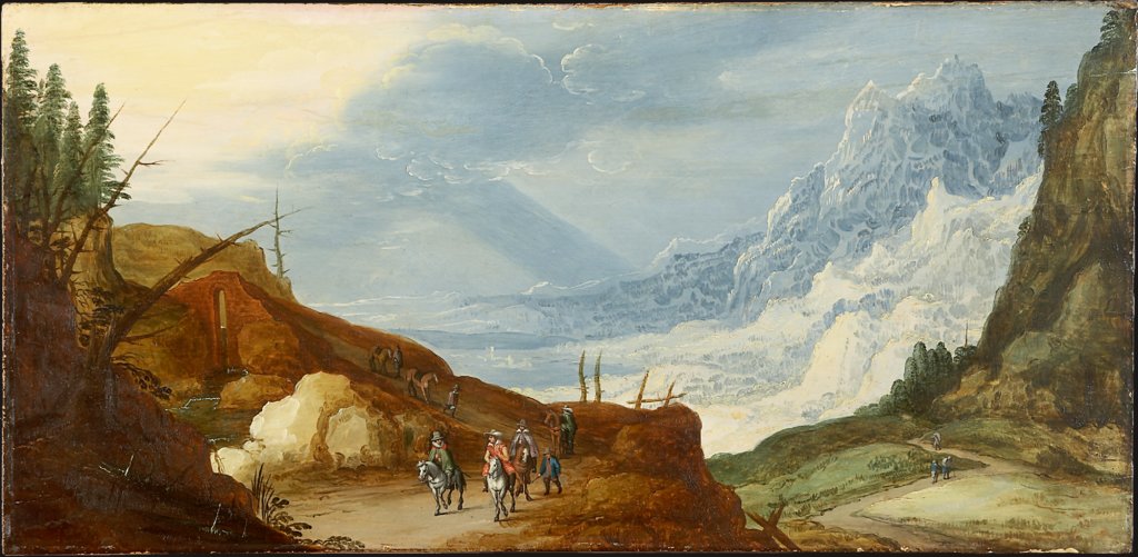 Mountain Landscape with Travelers, style of Joos de Momper d. J.