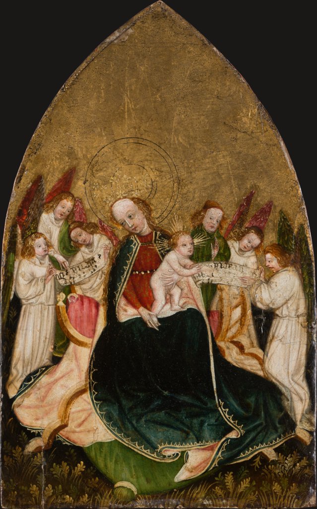 Madonna im Kreise von Engeln, Schwäbischer oder Oberrheinischer Meister um 1430