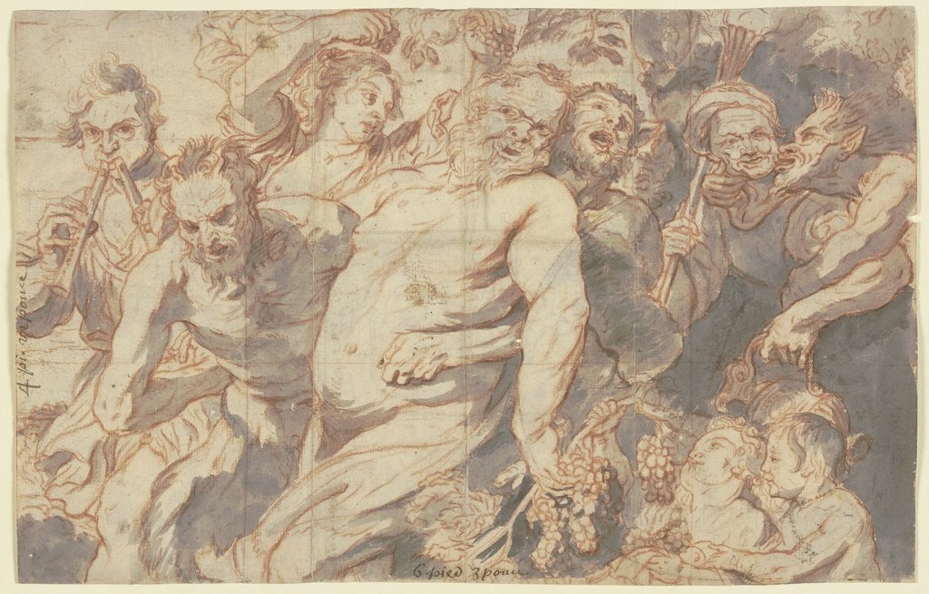 Trunkener Silen mit bacchantischem Gefolge, Unbekannt, 17. Jahrhundert, nach Peter Paul Rubens