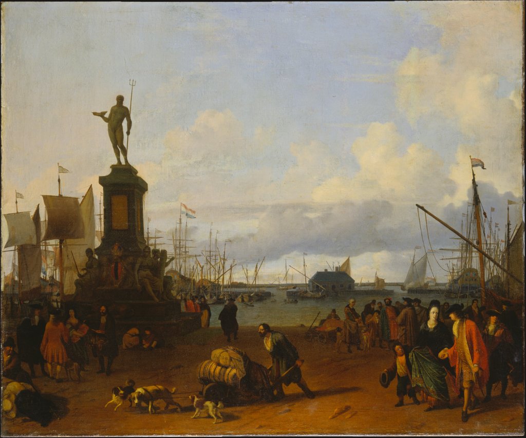 Ansicht des Amsterdamer Hafens an dem IJ, Ludolf Backhuysen
