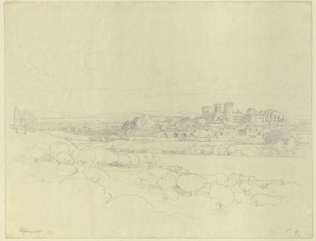 Ansicht von Avignon, Johann Wilhelm Schirmer