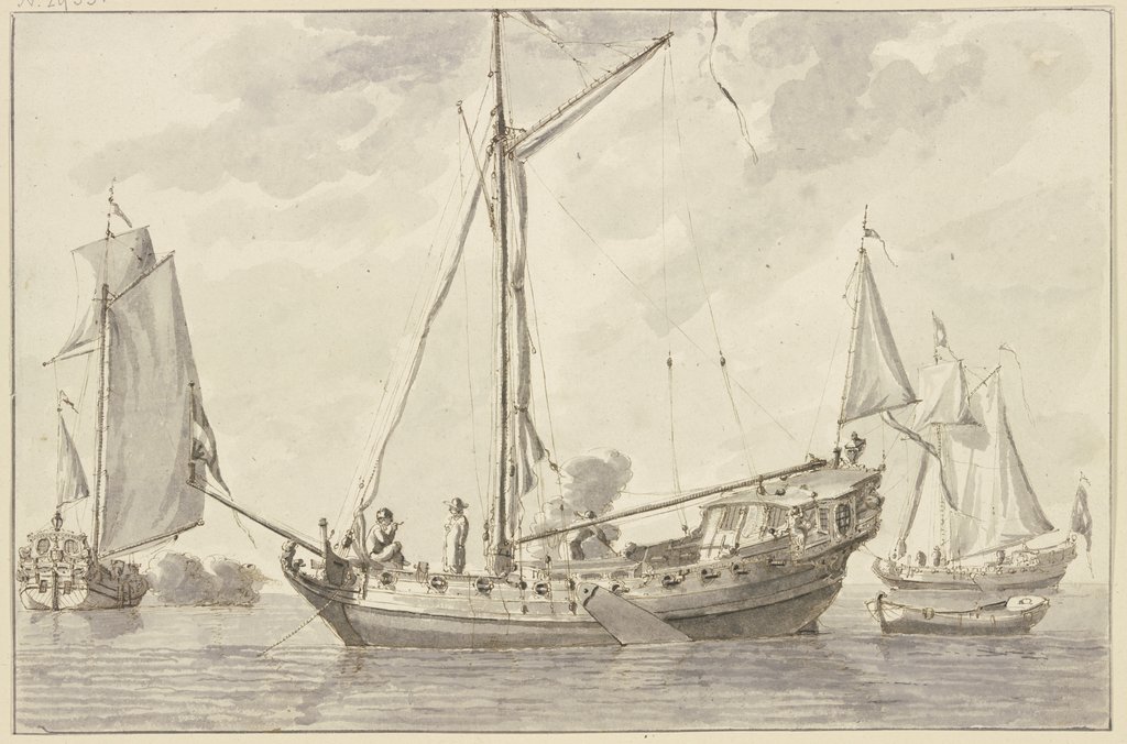 Drei Kanonenboote, Abraham Storck d. Ä.