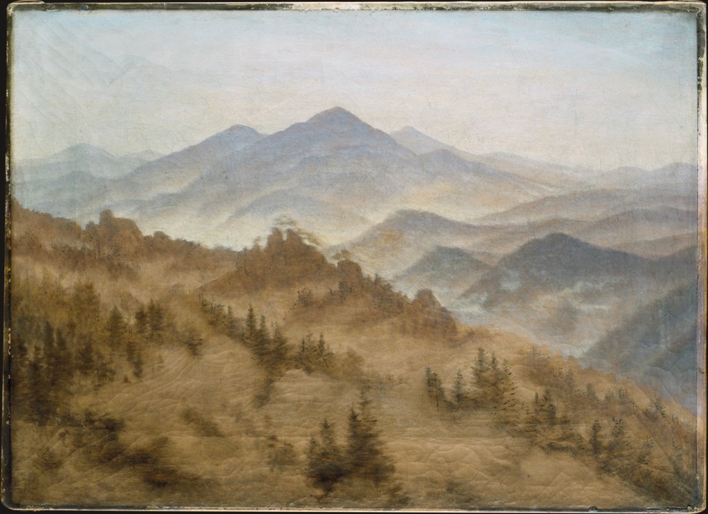 Gebirge bei aufsteigendem Nebel, Caspar David Friedrich