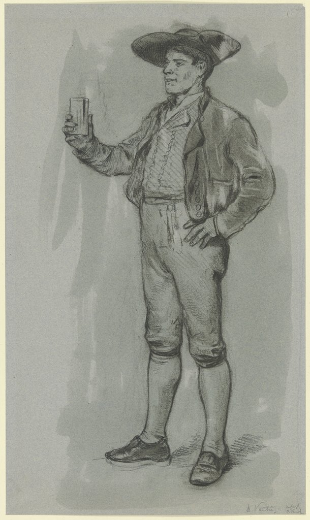 Bauer mit zutrinkendem Gestus aus der "Tanzpause", Benjamin Vautier