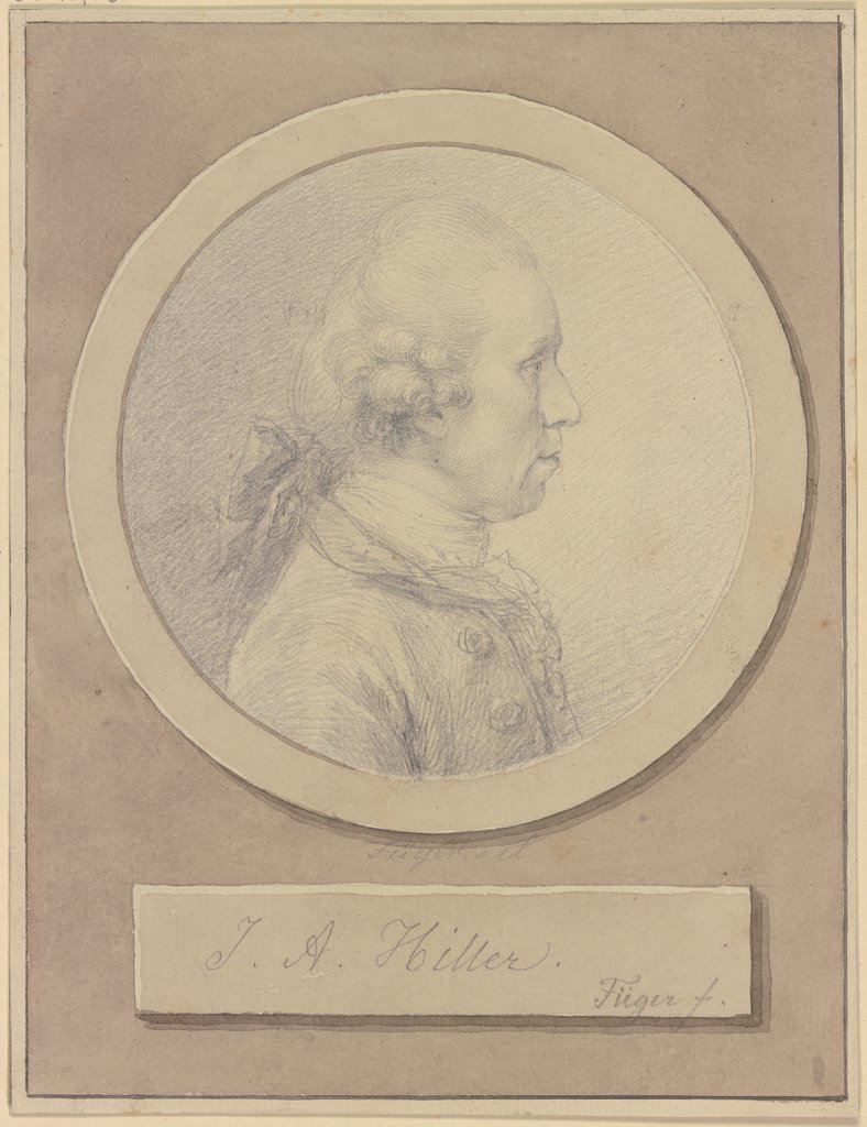 Brustbild des Johann Adam Hiller im Profil nach rechts, Heinrich Friedrich Füger