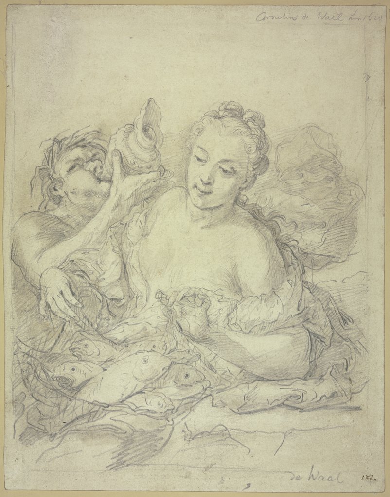 Mädchen mit Triton und Fischen, Cornelis de Wael