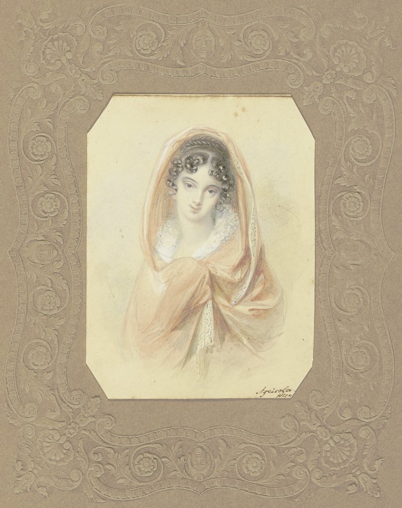 Brustbild einer Dame mit Schleier, Karl Joseph Aloys Agricola