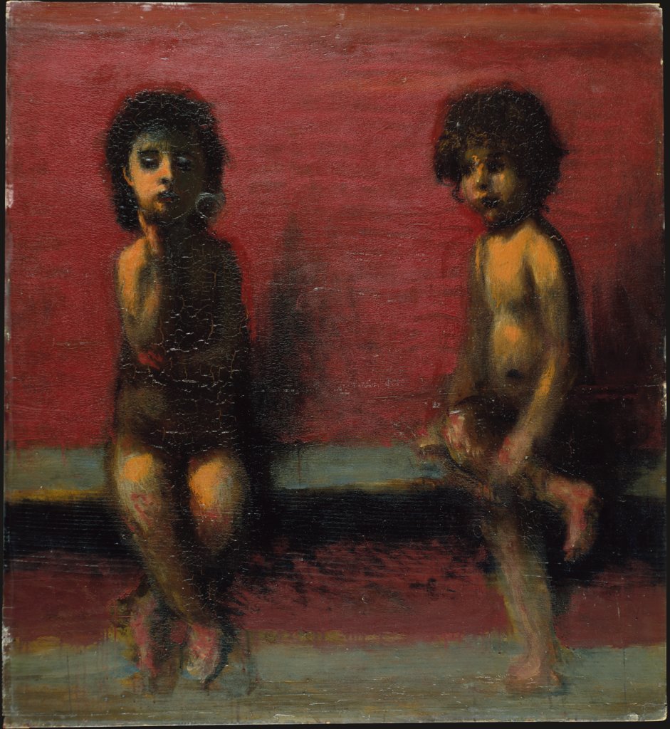 Zwei sitzende Kinder, Hans von Marées