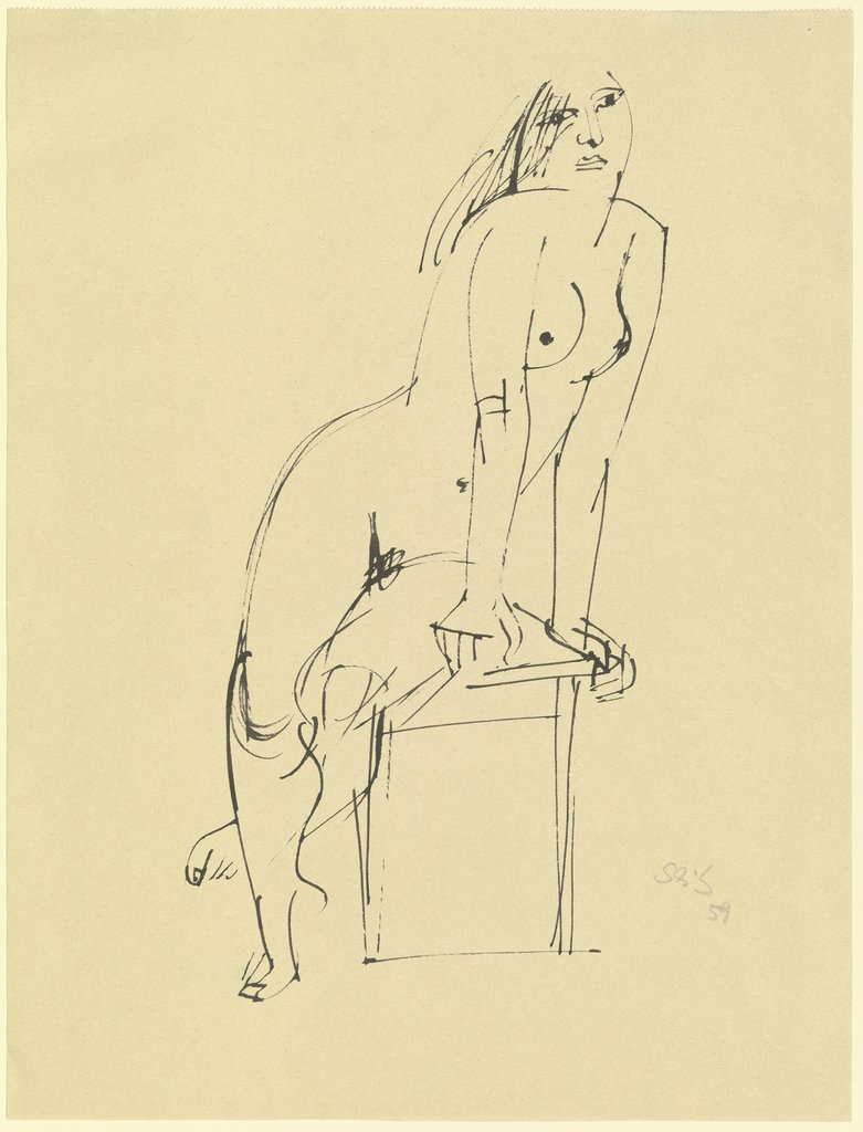 Weibliches Aktmodell sitzend, Gustav Seitz