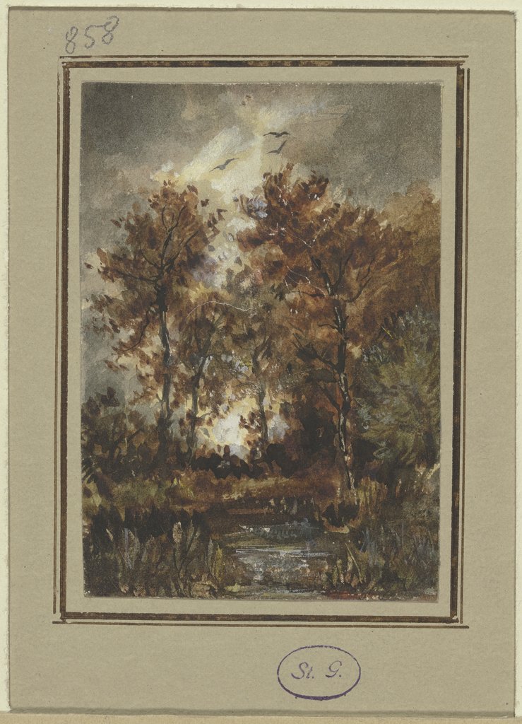 Herbstlandschaft mit Bach, Jakob Maurer