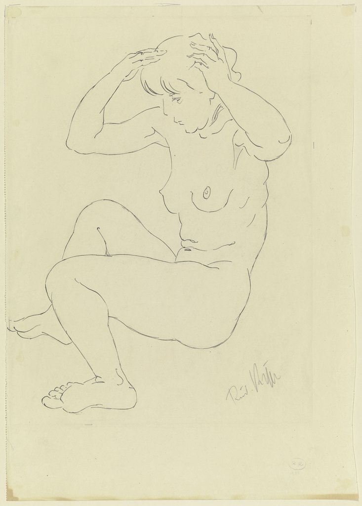 Weiblicher Akt, sitzend, Rudolf Kipp