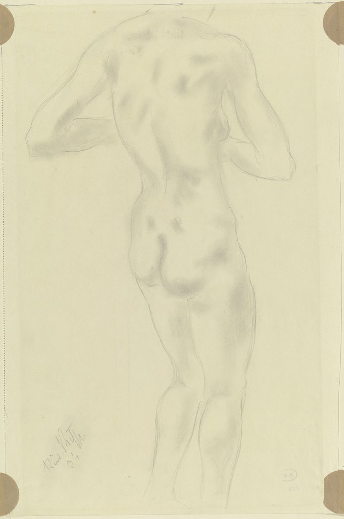 Weiblicher Rückenakt, stehend, Rudolf Kipp