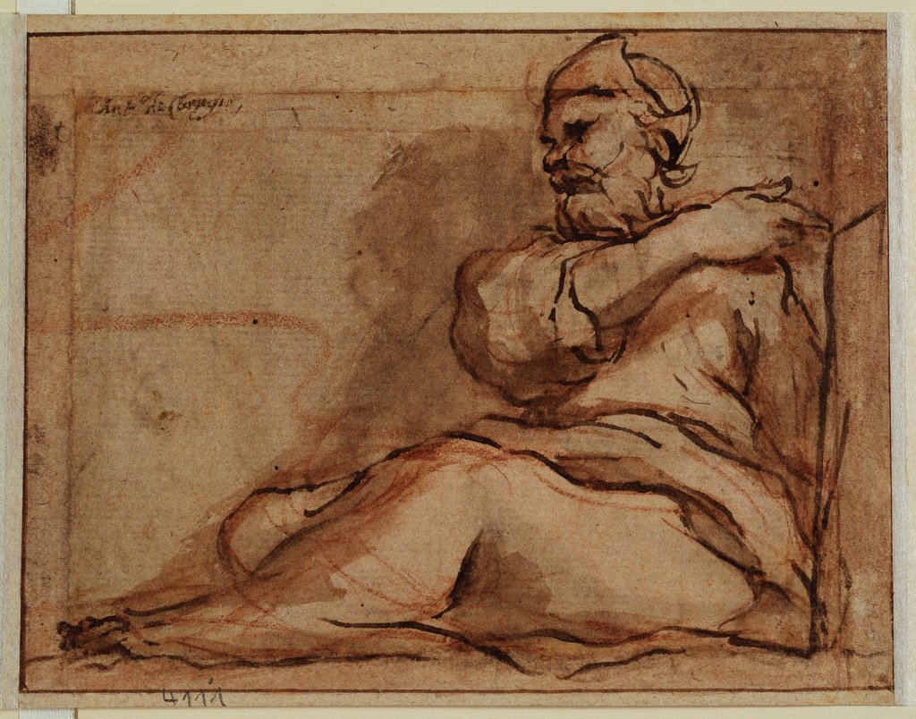 Sitzende Figur nach links, Correggio