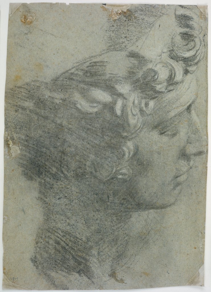 Studie nach dem Kopf von Michelangelos "Giuliano de'Medici", Tintoretto, nach Michelangelo Buonarroti