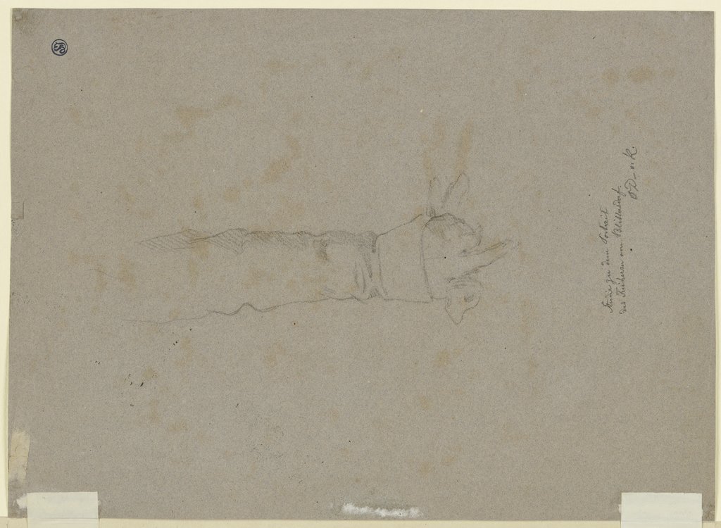 Herabhängender Arm, in der Hand ein Handschuh, zum Porträt des Freiherrn von Blittersdorff, Moritz von Schwind