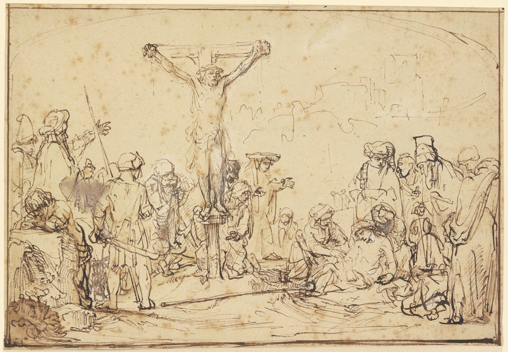 Kalvarienberg, Rembrandt Harmensz. van Rijn;  Schule