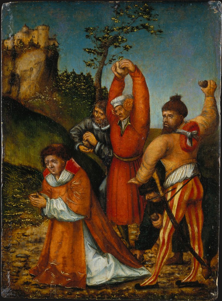 The Stoning of St Stephen, Lucas Cranach the Elder;  workshop