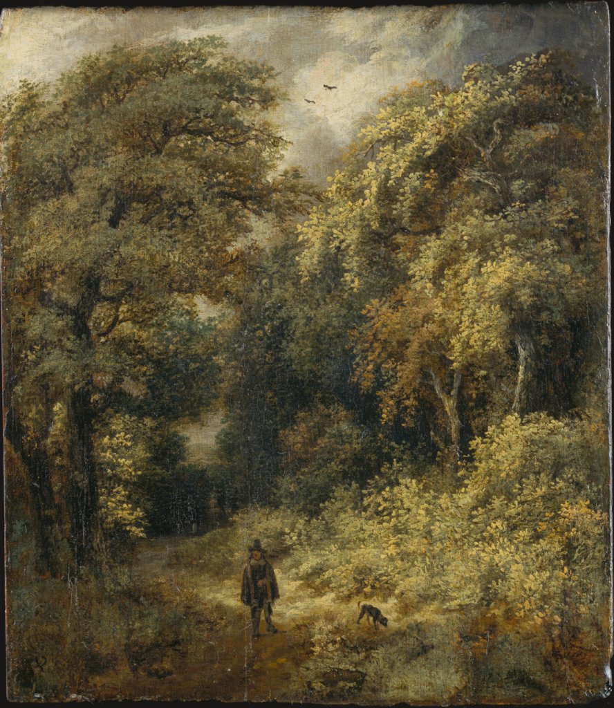 Forest Path with People Strolling, Jacob Isaacksz. van Ruisdael