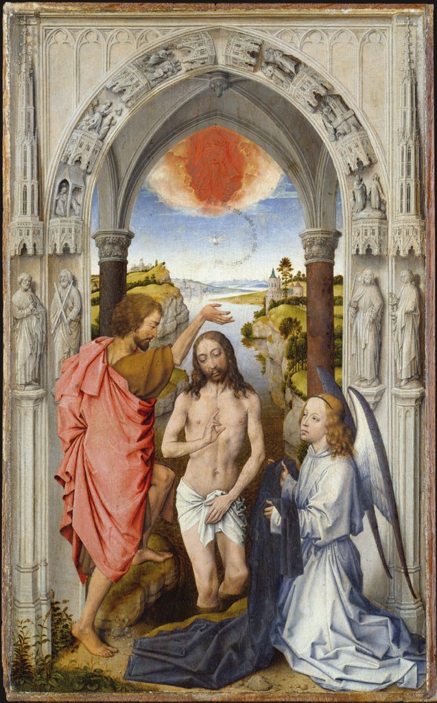 Taufe Christi, Niederländischer Meister um 1510, nach Rogier van der Weyden