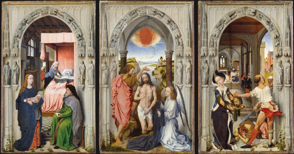 Johannes-Altar, Niederländischer Meister um 1510, nach Rogier van der Weyden