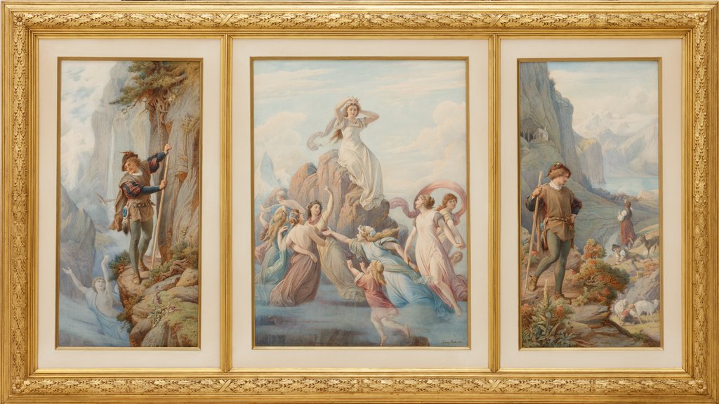 Triptychon: Illustrationen zu Schillers "Berglied", Leopold von Bode