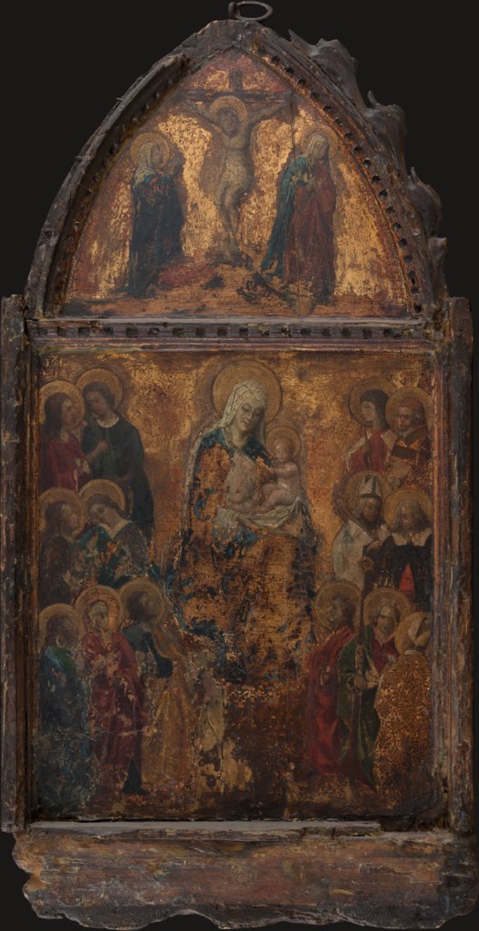 Madonna mit Kind und Kreuzigung Christi, Italienischer Meister des 15. Jahrhunderts