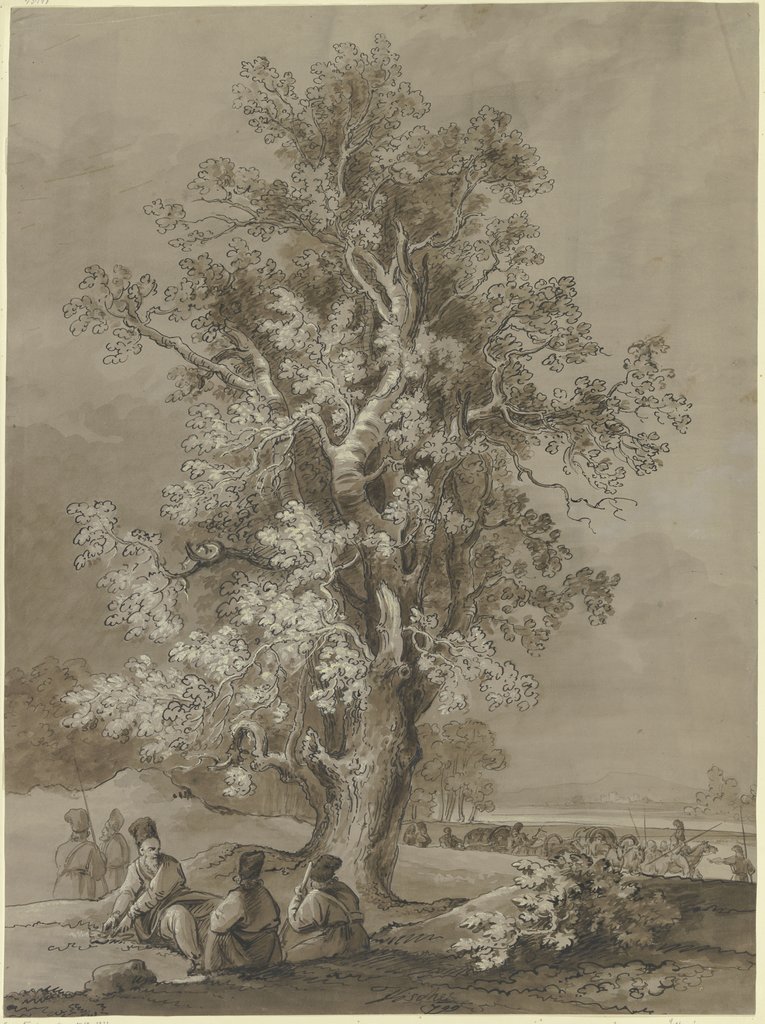 Alter Baum mit Lagernden, Josef Fischer
