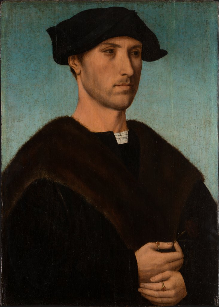 Bildnis eines Mannes mit Nelke, Niederländischer Meister um 1515