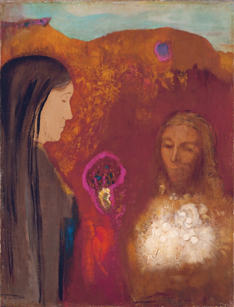 Christ and the Samaritan Woman (The White Flower Bouquet), Odilon Redon