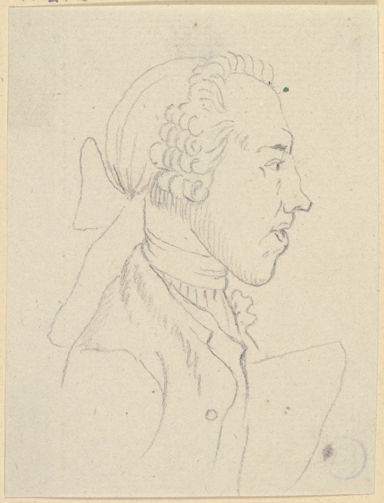 Brustbild eines Mannes mit Haarbeutel im Profil nach rechts, Daniel Chodowiecki