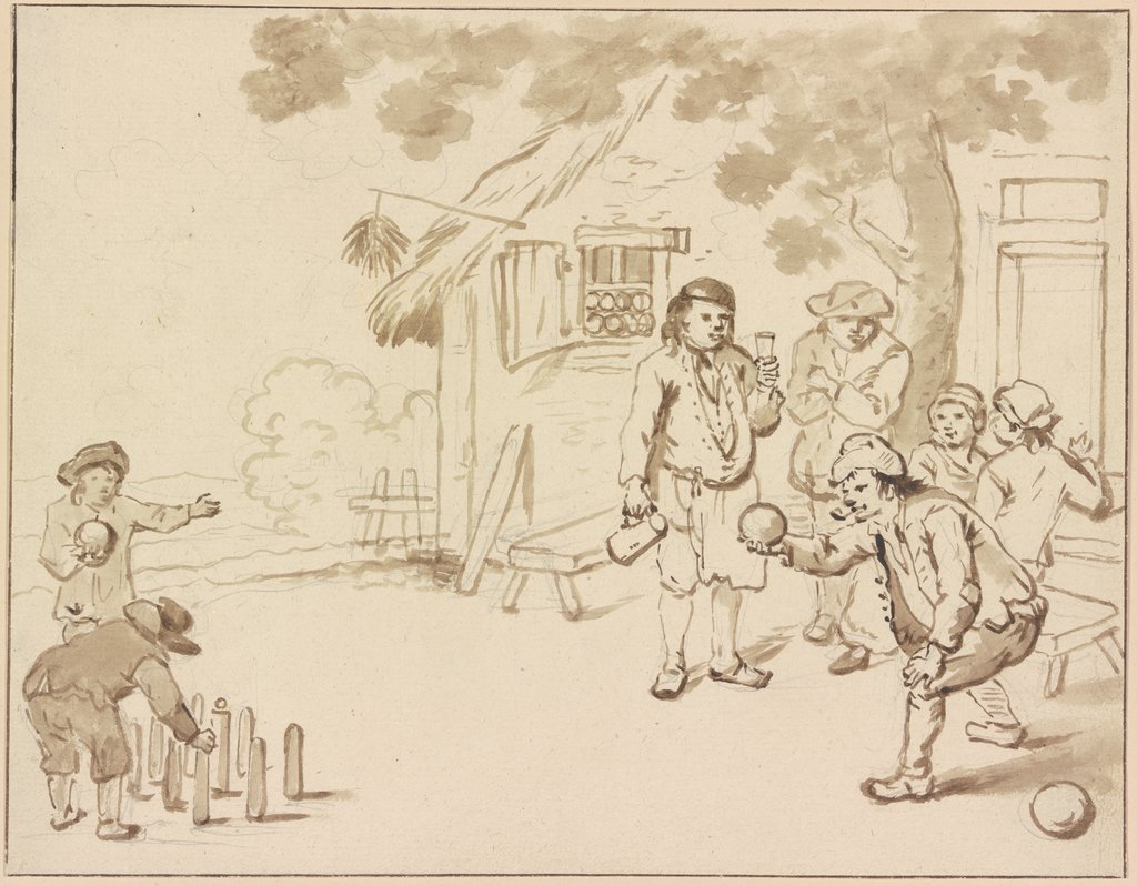 Bauern beim Kegelspiel, Friedrich Wilhelm Hirt