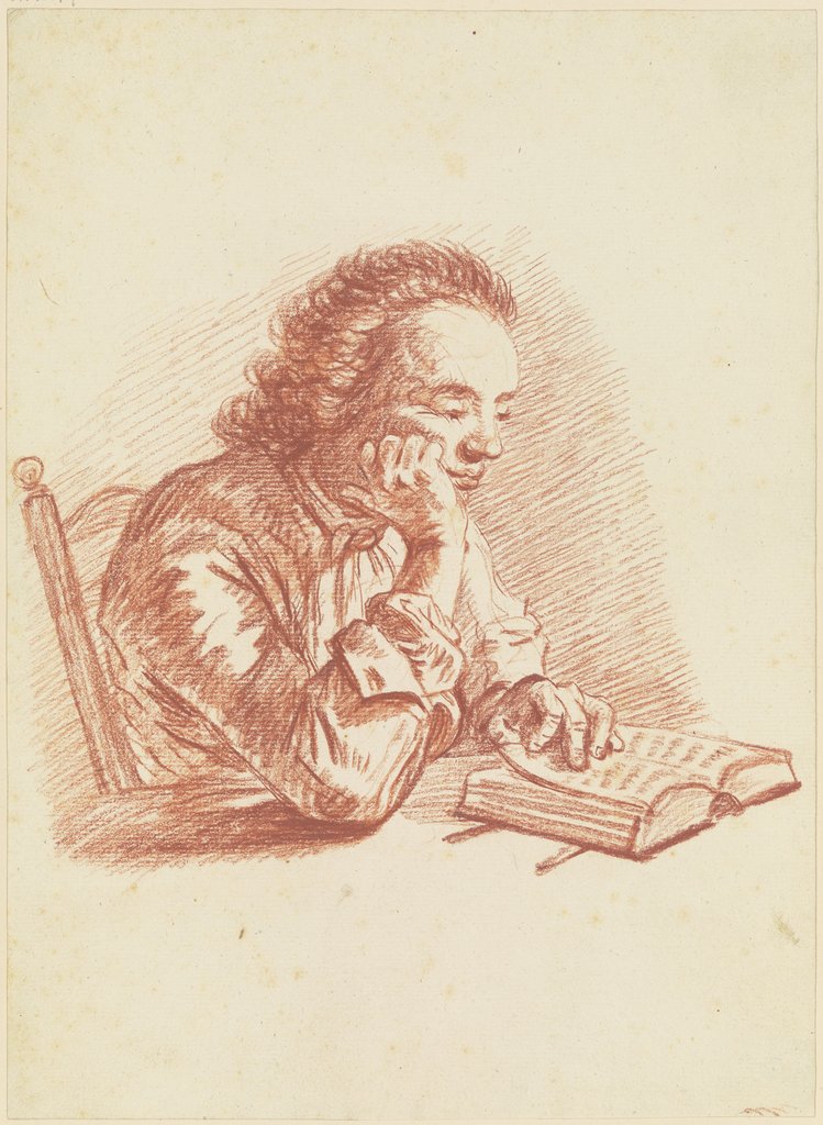 Brustbild eines lesenden Mannes, Friedrich Wilhelm Hirt