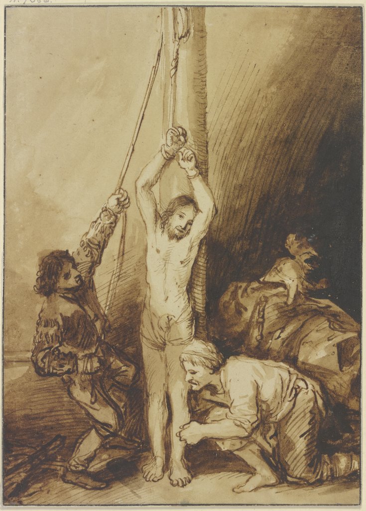 Christus an der Martersäule, in der Manier Rembrandts, Christian Wilhelm Ernst Dietrich