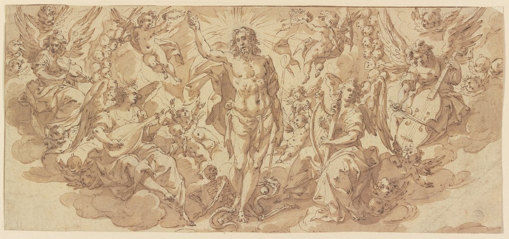Triumphierender Christus von musizierenden Engeln umgeben, Hans Rottenhammer