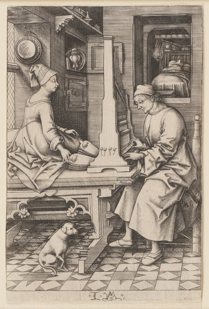 Der Orgelspieler und seine Frau, Israhel van Meckenem d. J.