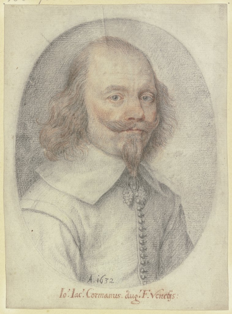 Bildnis eines Mannes mit Spitzbart und herabwallendem Haar im Oval, Johann Jakob Kornmann