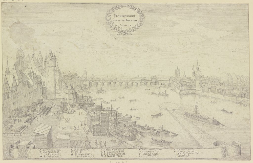 Ansicht von Frankfurt am Main, Unbekannt, 17. Jahrhundert, nach Matthäus Merian d. Ä.