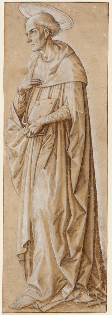 Stehender Heiliger nach links, ein Buch tragend, Pesellino;  Werkstatt