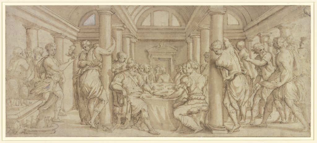 Hochzeitsmahl von Esther und Ahasverus, Giorgio Vasari