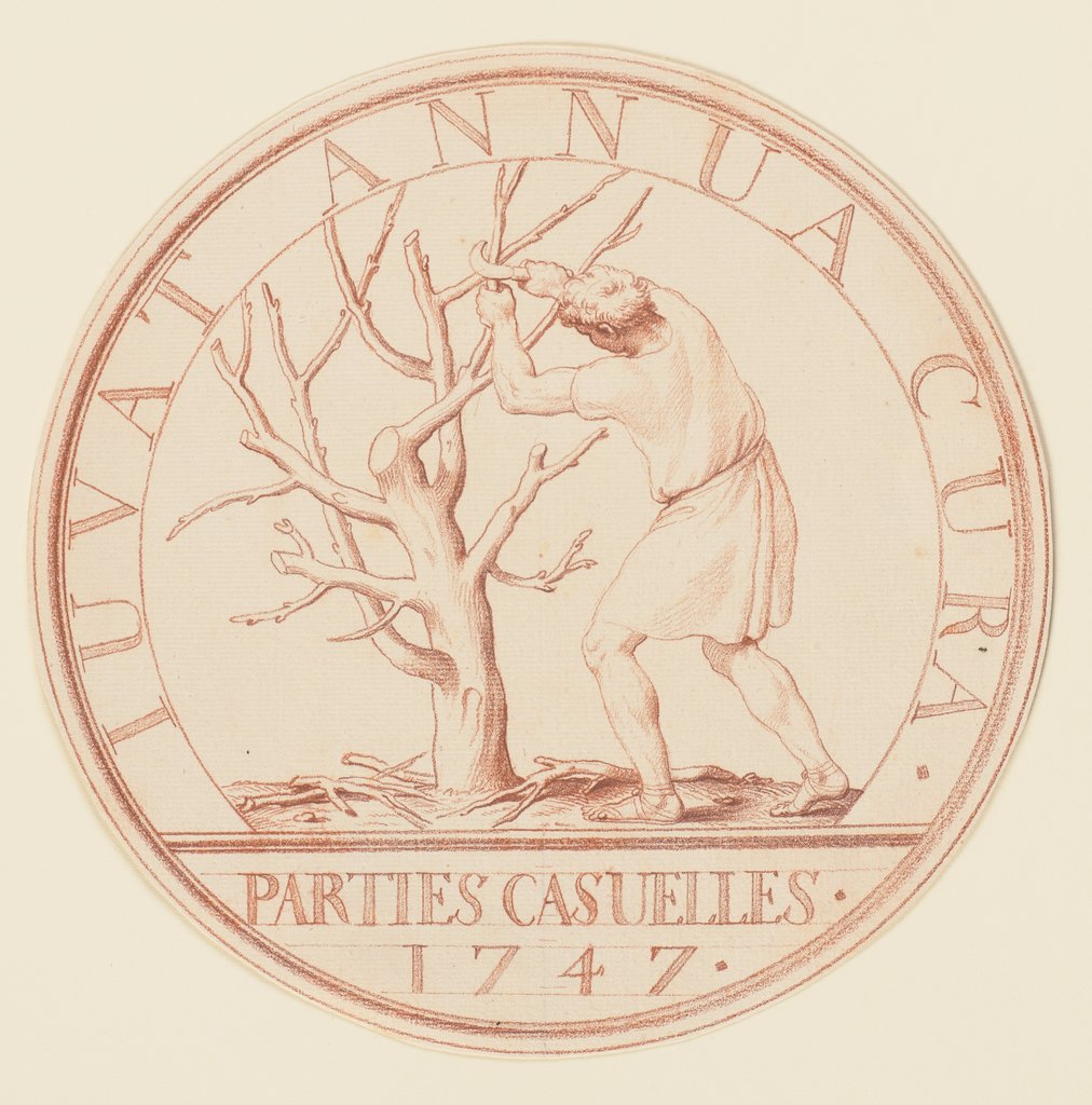 Ein Bauer, einen Baum beschneidend (Sondermünze "Parties Casuelles 1747"), Edme Bouchardon