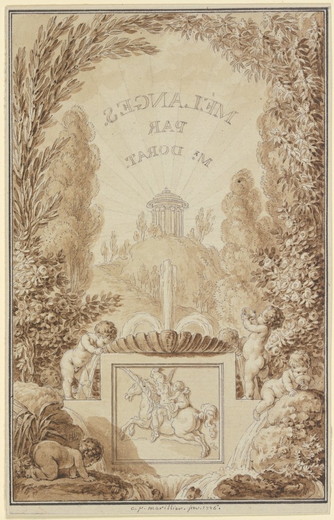 Titelblatt der "Melanges" des Claude-Joseph Dorat, Clément Pierre Marillier