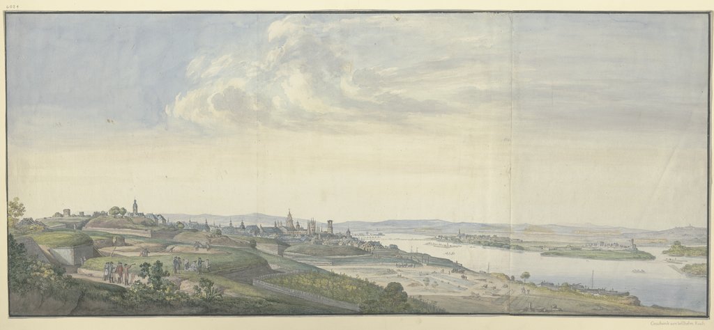 Ansicht von Mainz nach der Belagerung von 1793, Georg Melchior Kraus