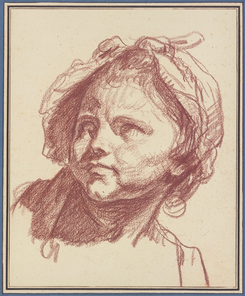Girl's head with bonnet, Jean-Baptiste Greuze